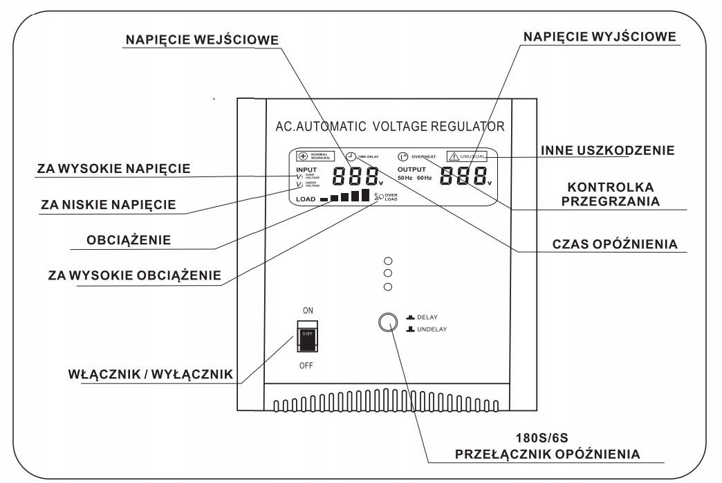 STABILIZATOR NAPIĘCIA PRĄDU AVR 3000 VA DO AGREGATU Silnik 2-suwowy