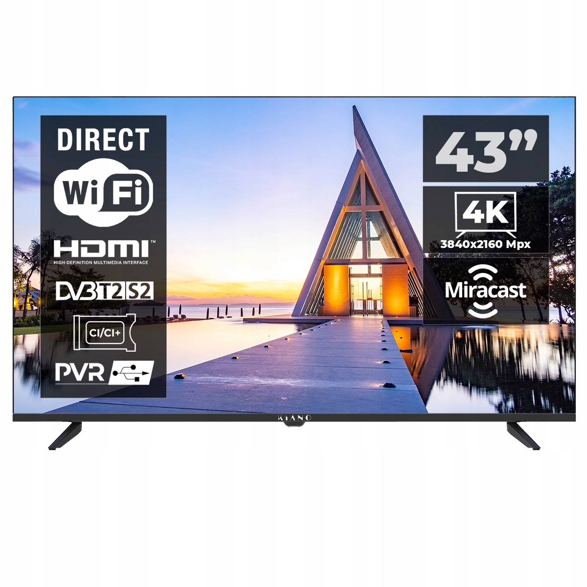 Televize Kiano KE43N Led Tv 43" 4K Smart Tv Uhd černá Pvr WiFi