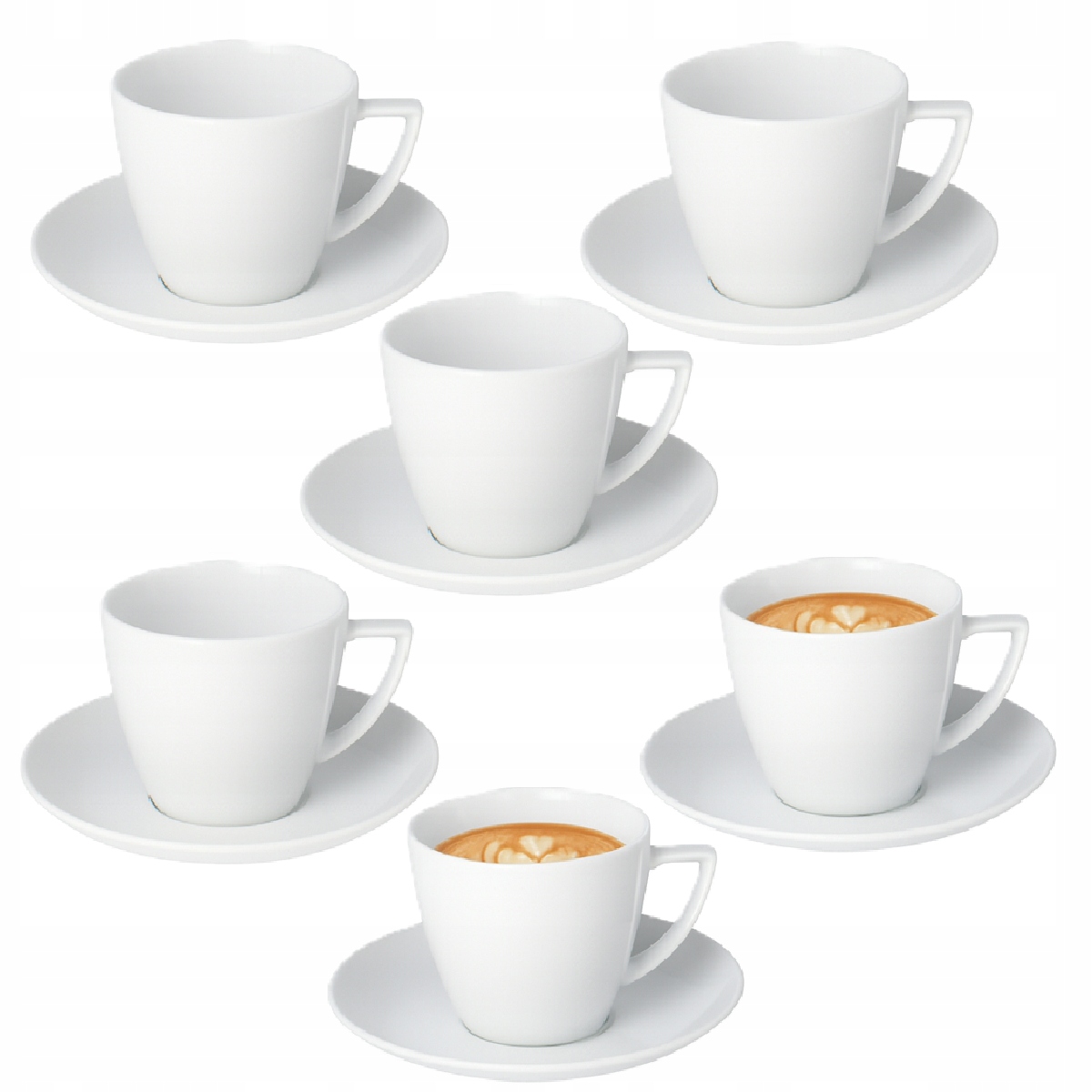 Sada 6x Šálek Lubiana 350 ml s Podšálkem 17,5 cm Beata/Dorota