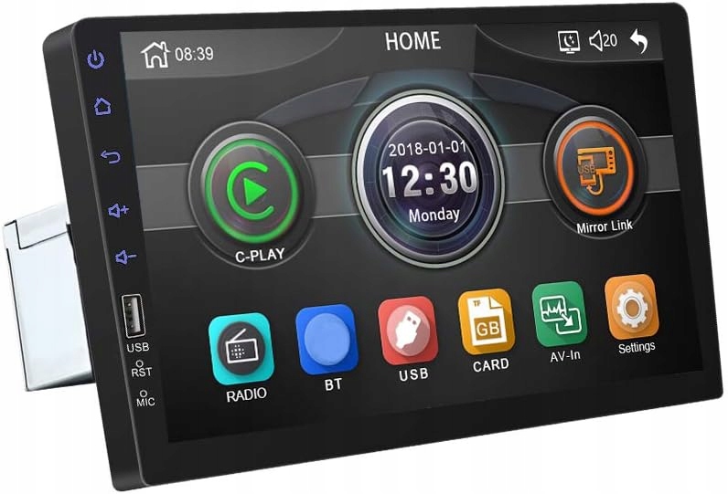 Rádio 9 palců 1 Din automobilový přehrávač MP5 Fm Bluetooth MirrorLink