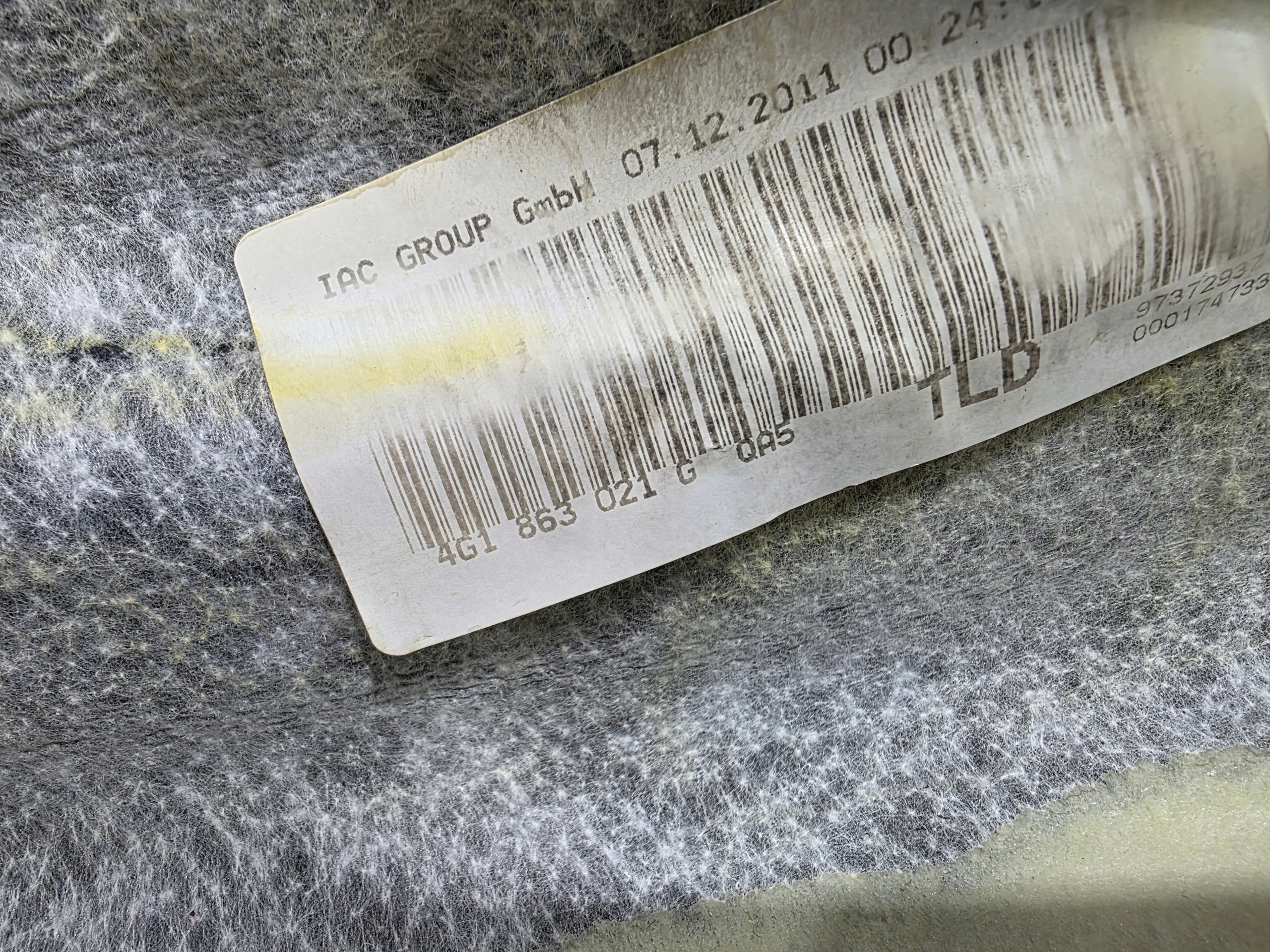 carpet mats AUDI A6 C7 A7 4G1863021G QA5 EUROPA