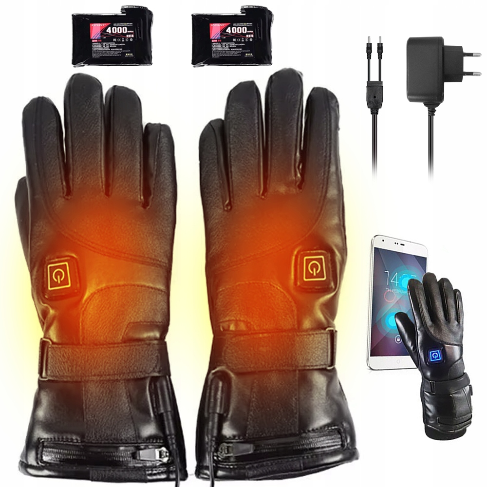 Vyhřívané Teplé, Voděodolné Zimní Rukavice Pro Motocykly 4000 Mah