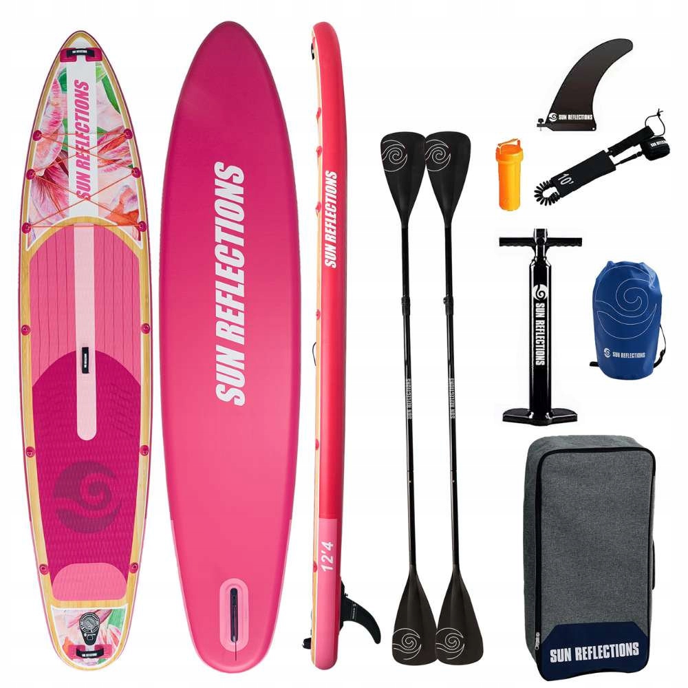 Deska Sup Sun Reflections Multi 12'4" Soft Blush różowa rodzinna z wiosłami