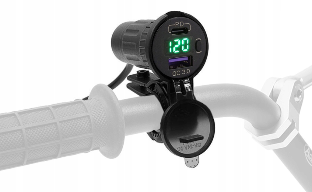MOTOCYKLOWE GNIAZDO USB QC3.0 / TYP-C WOLTOMIERZ