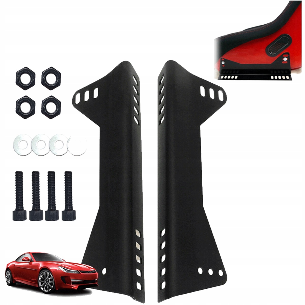 2 Ocelové Podpěry L-shaped Pro Závodní Sedadla, Ocelové Podpěry