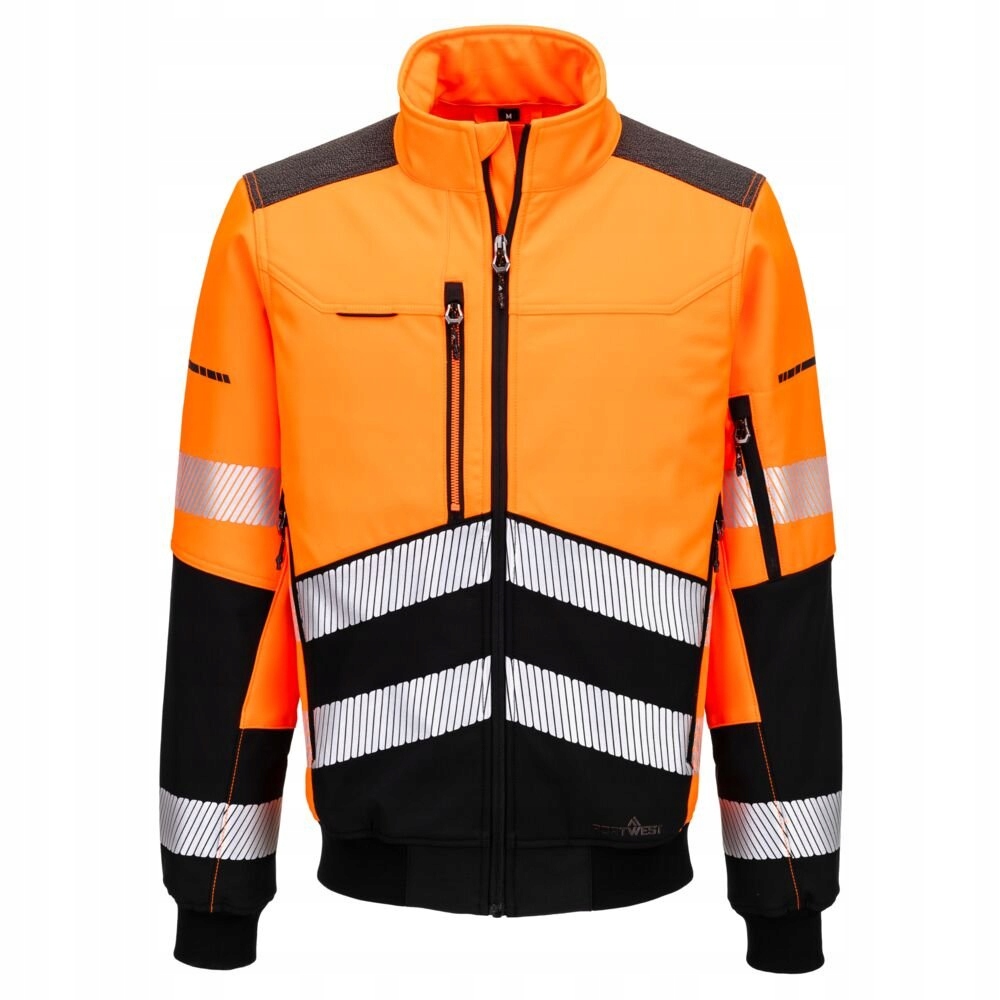 Bunda EV4 Hi-Vis Softshell Bomber, reflexní vel. XXL Oranžová/Černá