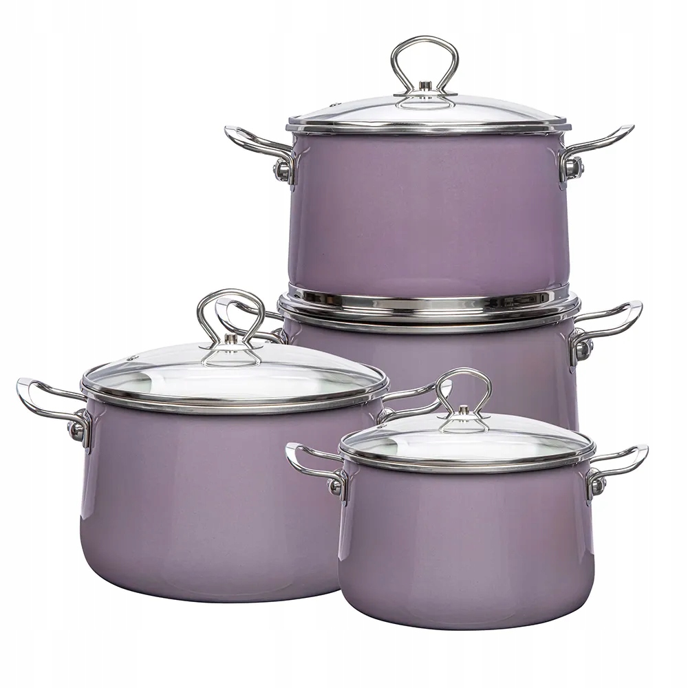 Garnki indukcja zestaw garnków emaliowanych Altom Design Izydor wrzos 8 el Marka Altom Design