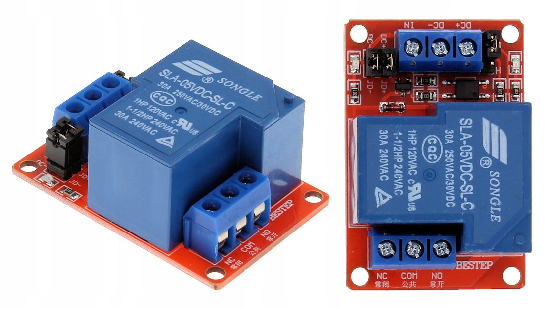 

Moduł przekaźnika 1 kanał 30A 5V 250VAC 30VDC H/l