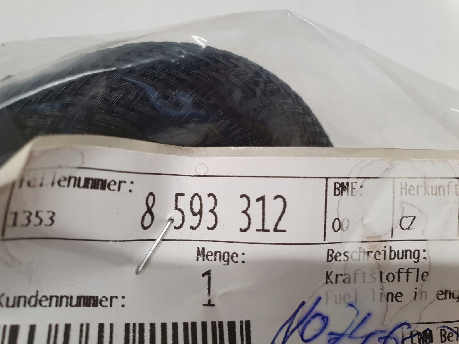 BMW X3 X4 G01 G02 PRZEWOD WAZ PALIWA 8593312 Engine Type Diesel