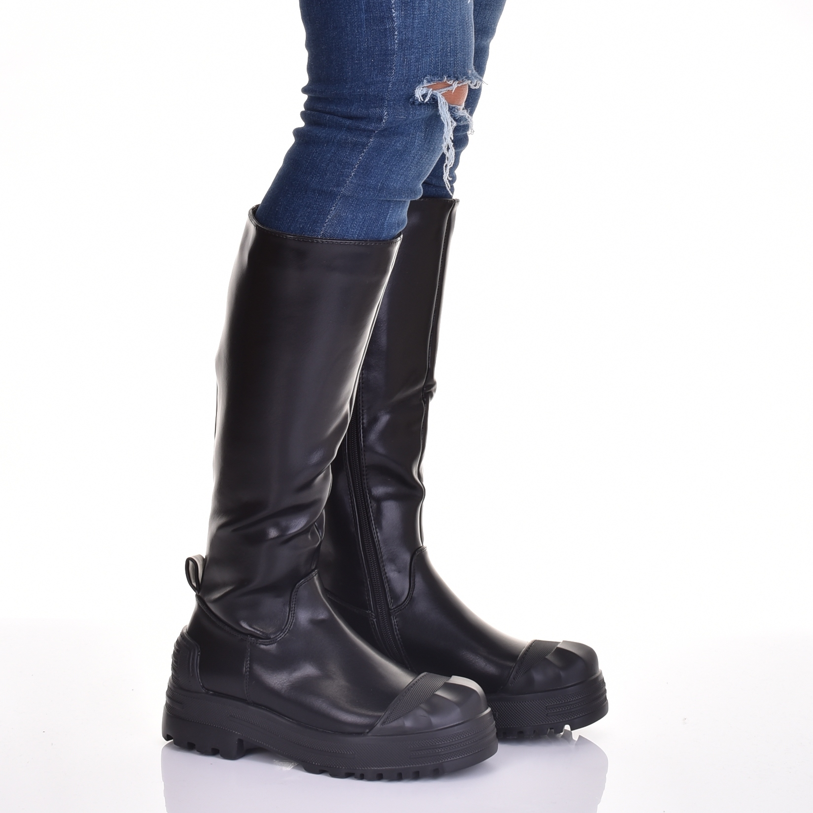 KOZAKI BUTY OBUWIE DAMSKIE NA GRUBEJ PODESZWIE Płeć kobieta