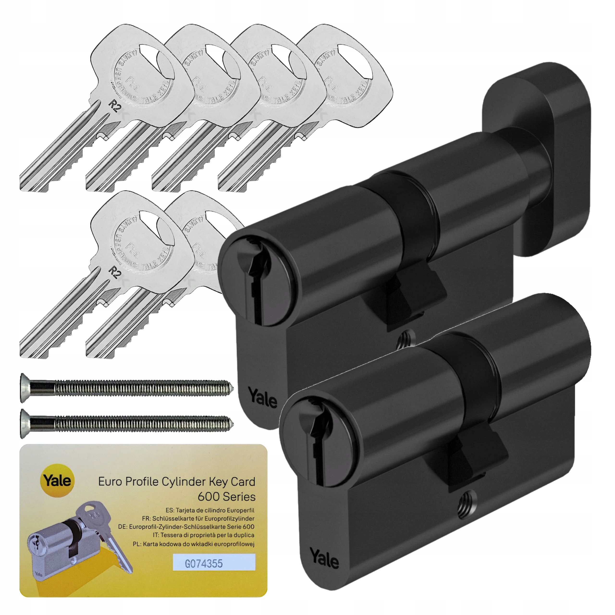 sada vložek Yale Y600 35/35 35/35G s bezpečnou spojkou, černá