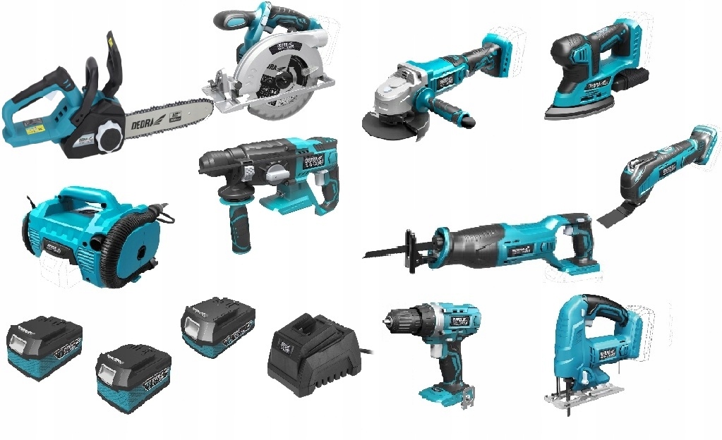 Sada elektrických akumulátorových nástrojov Dedra