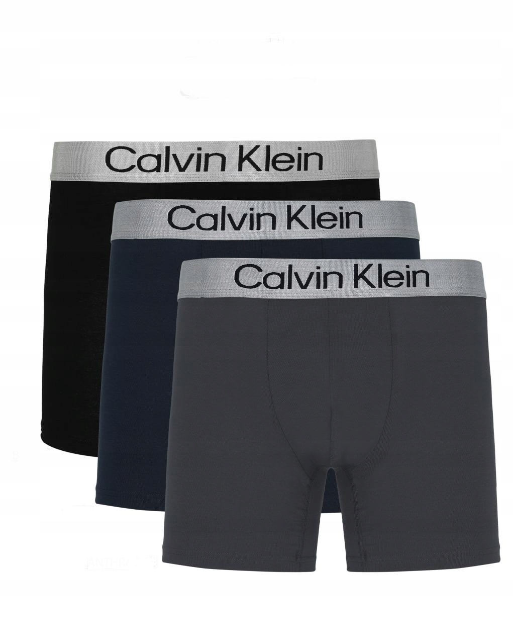 Calvin Klein Brushed Cotton Spodní Prádlo Boxerky (3 Páry) černé/šedé/obloha r.XL