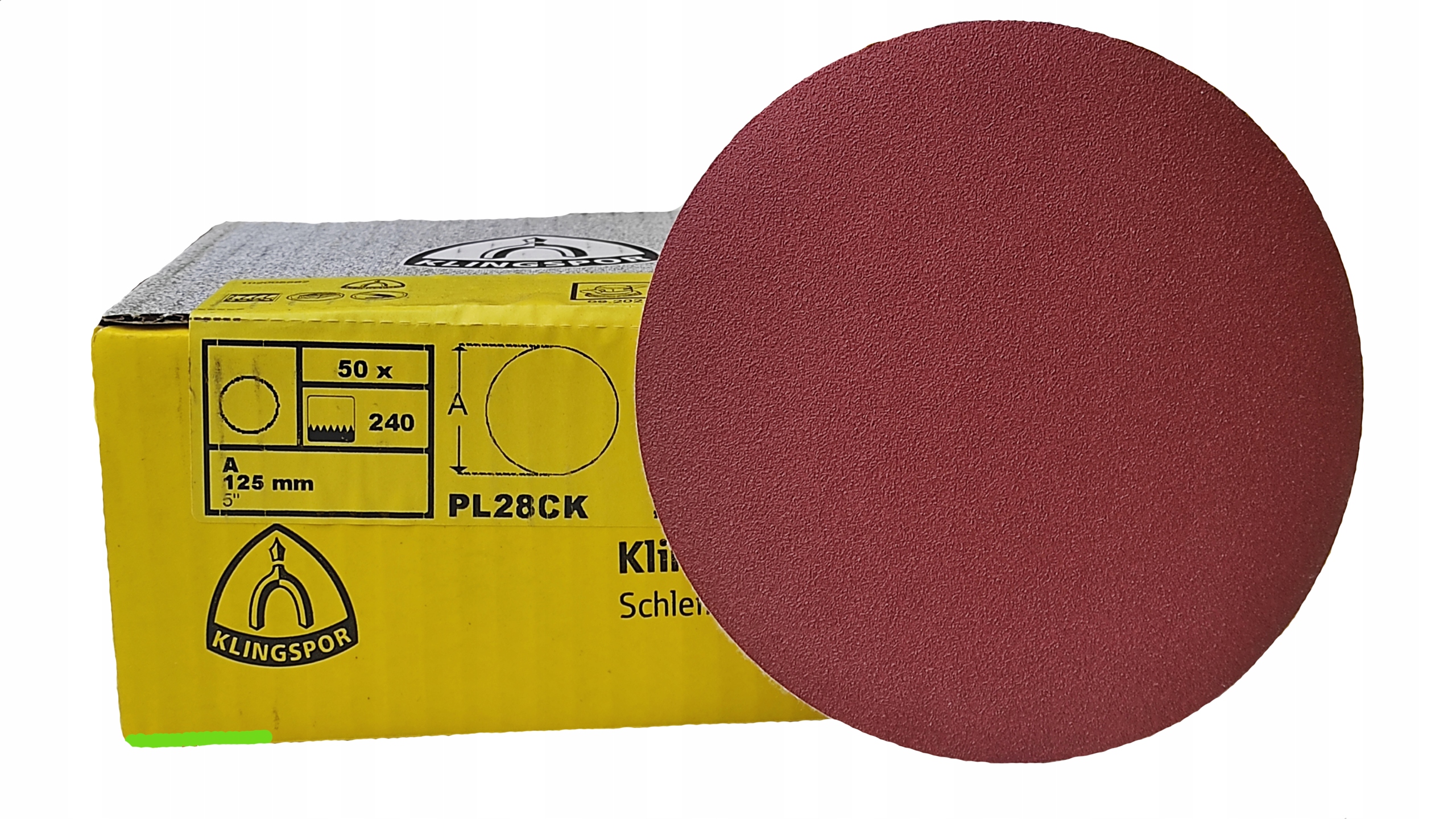 

50 szt! Papier Ścierny Krążek Na Rzep 125mm P240