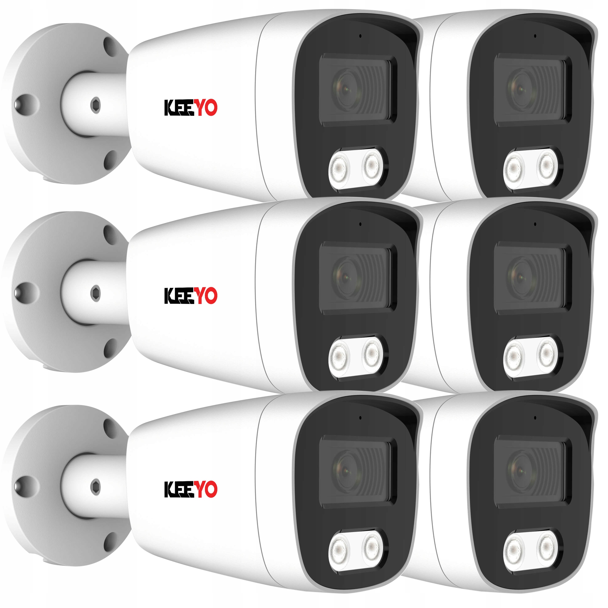 Sada tubusových Ip kamier 6x Keeyo LV-V-IP5M25TF-B-II 5Mpx Ir 25m Ai Audio