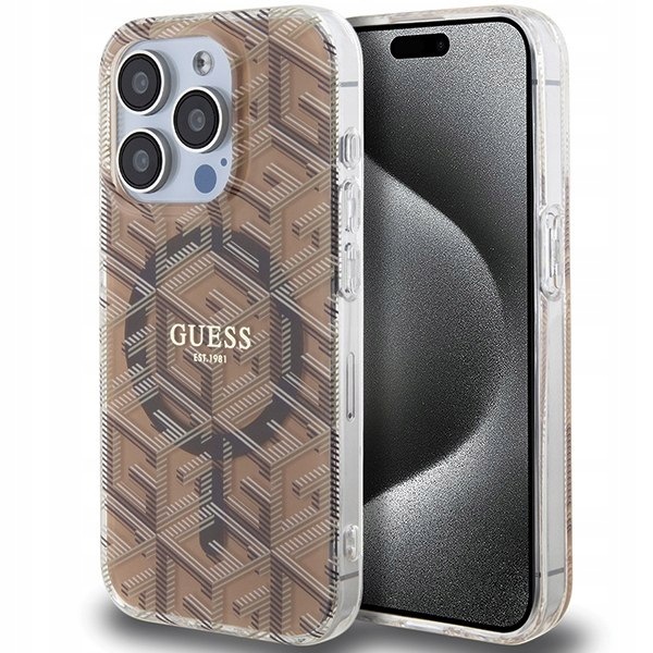 Guess GUHMP15LHGCUSTGW iPhone 15 Pro 6.1" brązowy/brown hardcase IML G