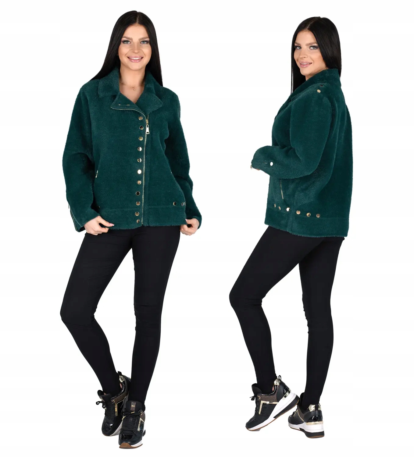 Kurtka Alpaka Ciepła Miękka Przejściowa Kurtka z Wełną Vaston Stylowa