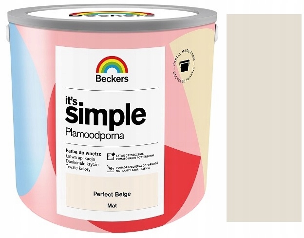 Beckers It`s Simple Plamoodporna Farba Do Ścian Sufitów Perfect Beige 5L