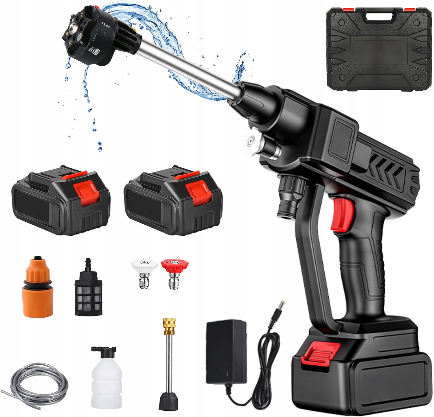 Myjka Ciśnieniowa 24V Max 30 Bar Akumulatorowa 2 Baterie Dysza