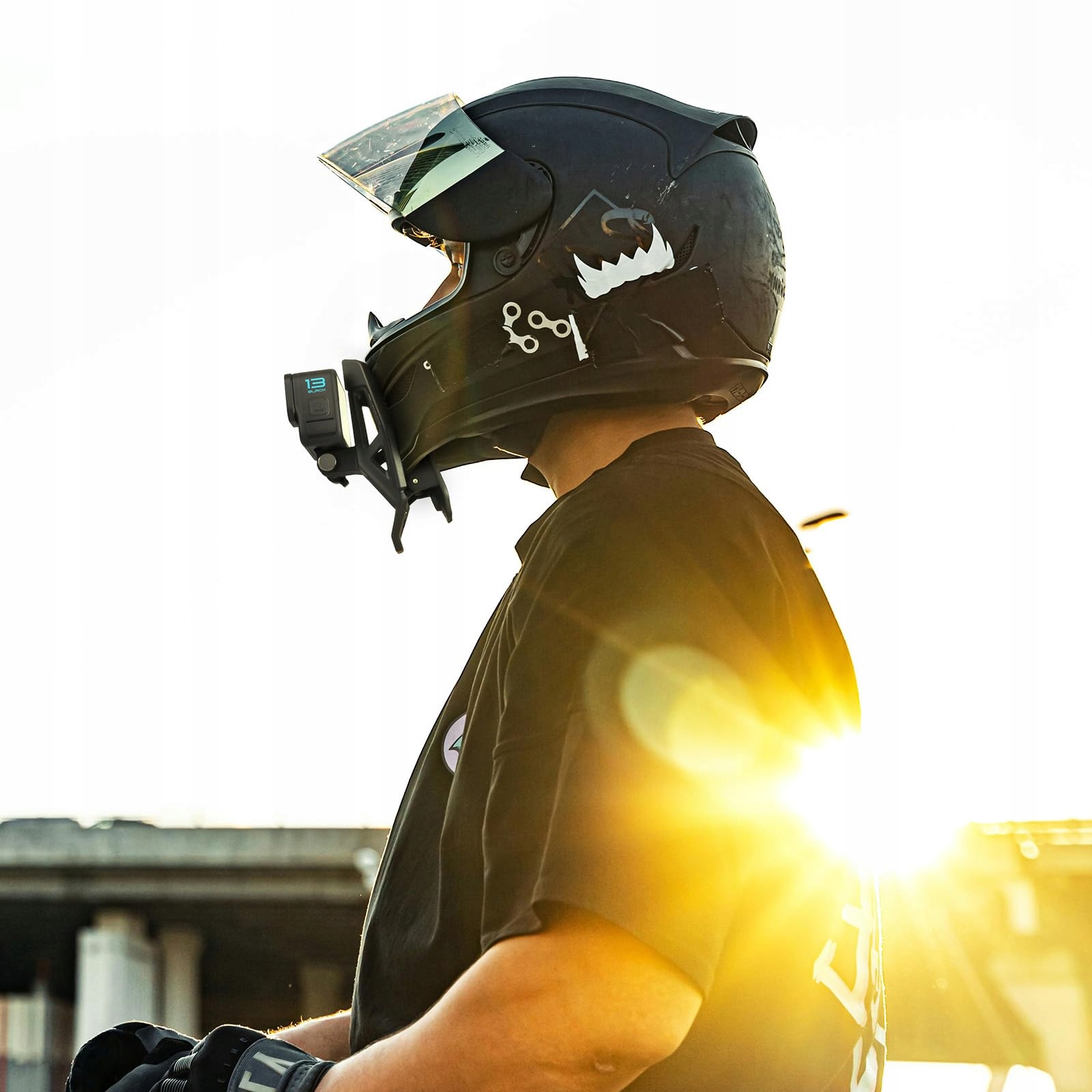 Mocowanie Na Kask Szczękowy Do Kamer Sportowych GoPro DJI Insta360 HSU — miniatura 2