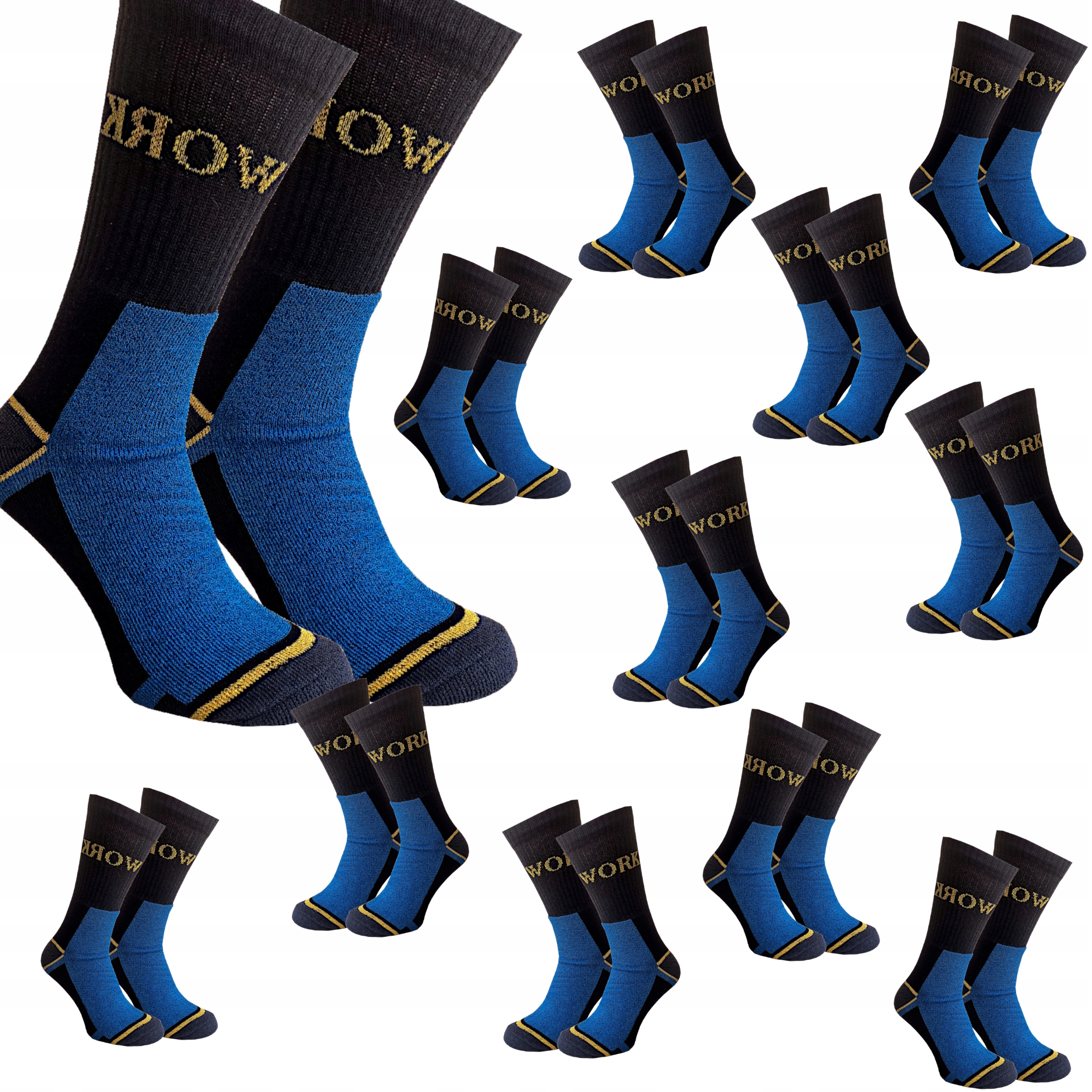 Pánské Ponožky Dlouhé Pracovní Silné Sáčky Odolné Bozp Bavlněné 41-43 X 12