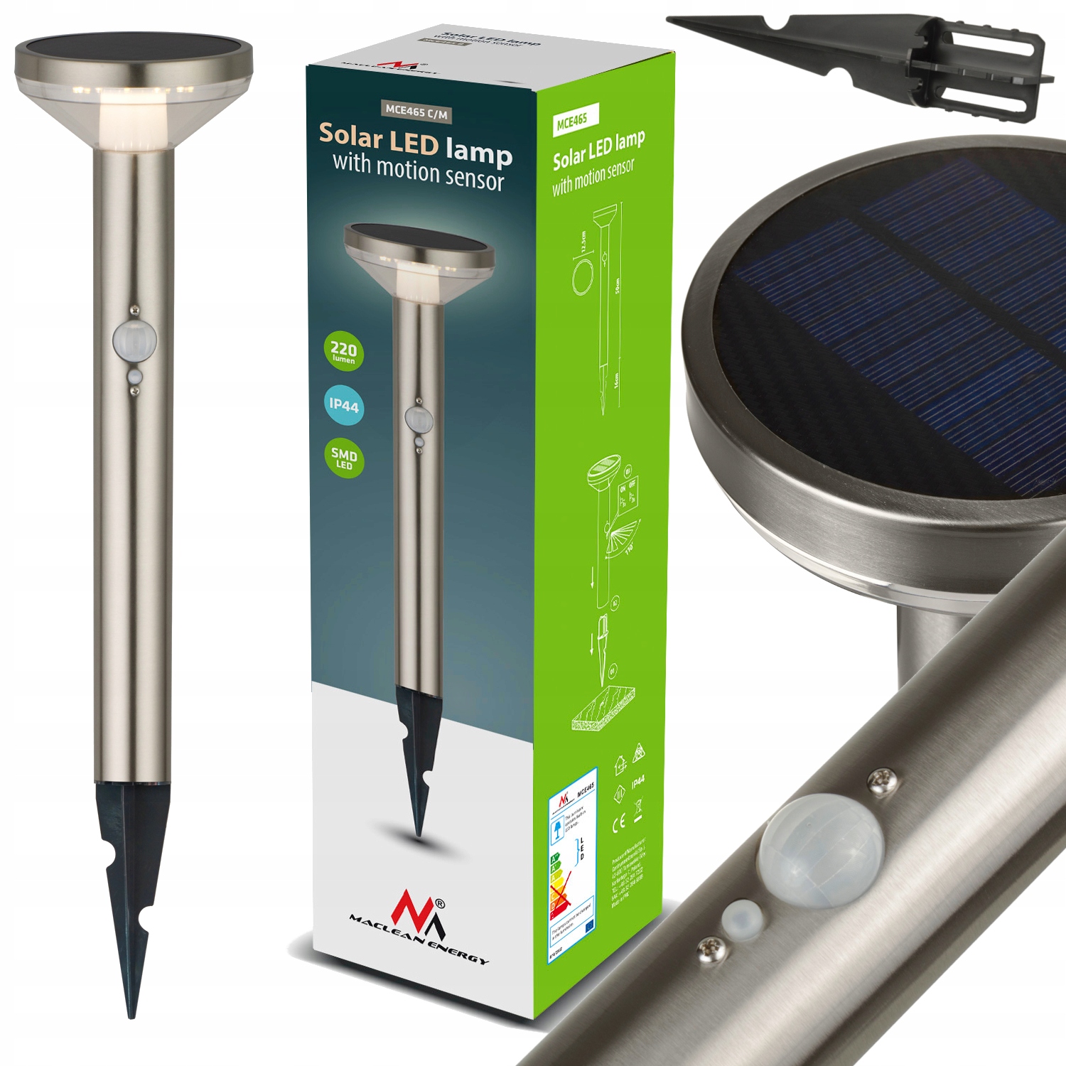 

Lampa Solarna Ogrodowa Led Z Czujnkiem Wbijana