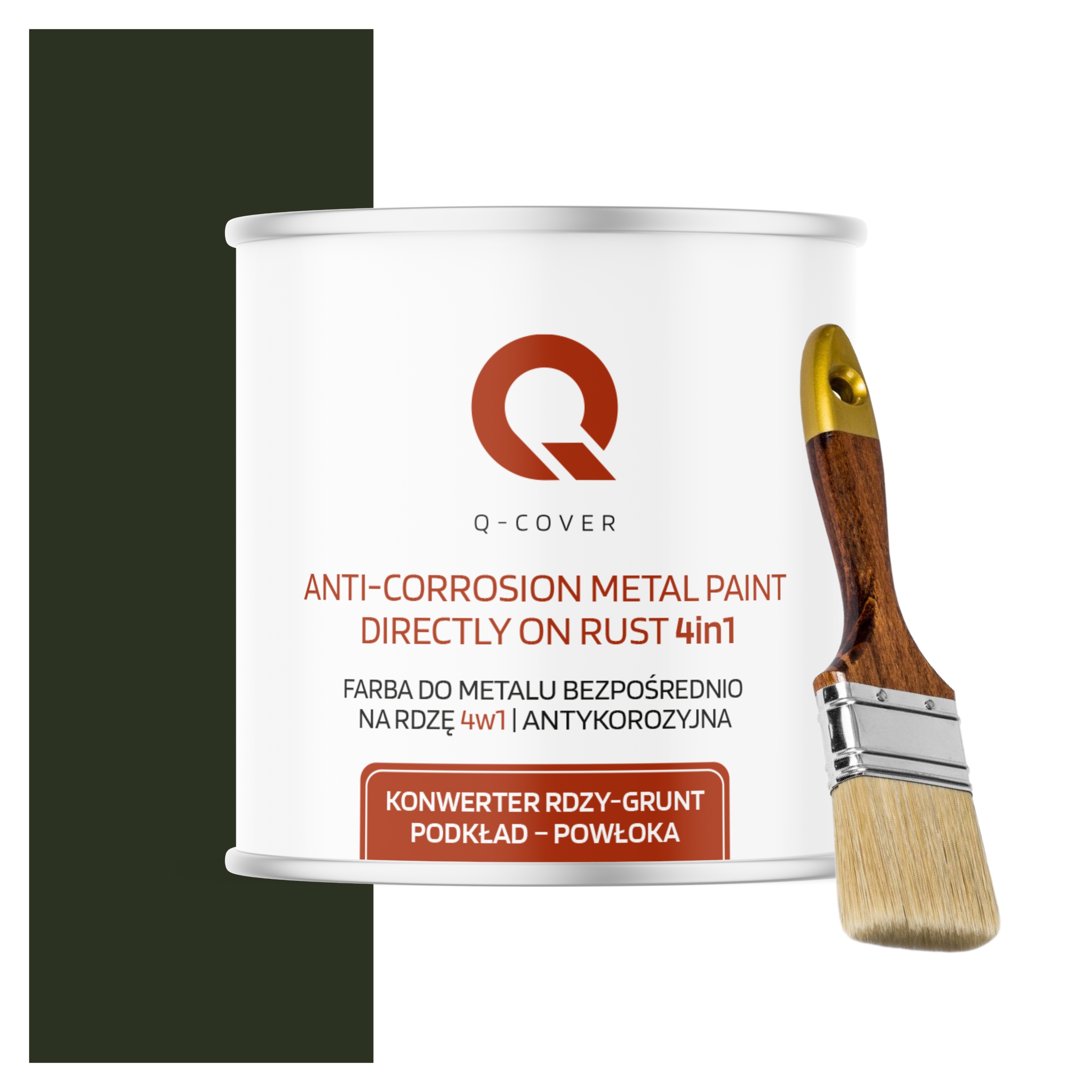 Farba na kov Antikorózna 2.5L Polomatná Farba Fľašová Zelená Štetec