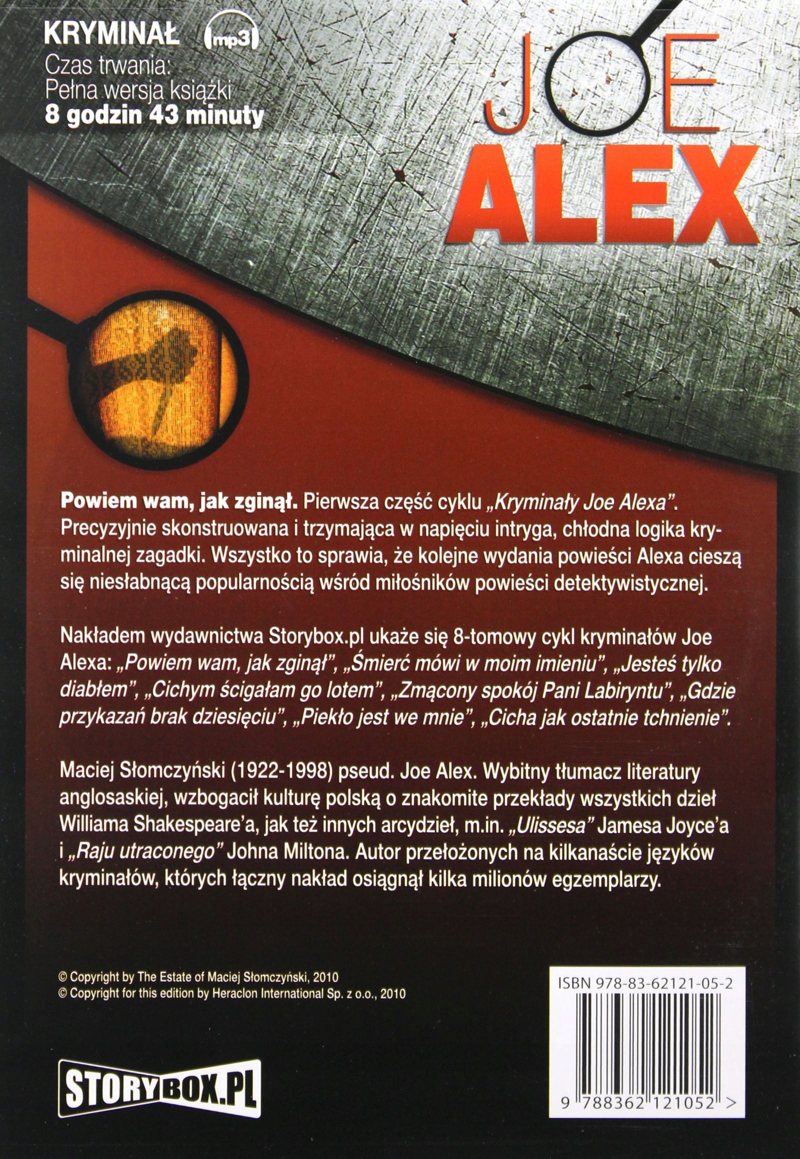 POWIEM WAM JAK ZGINĄŁ - JOE ALEX [AUDIOBOOK] [CD-MP3] Stan opakowania oryginalne