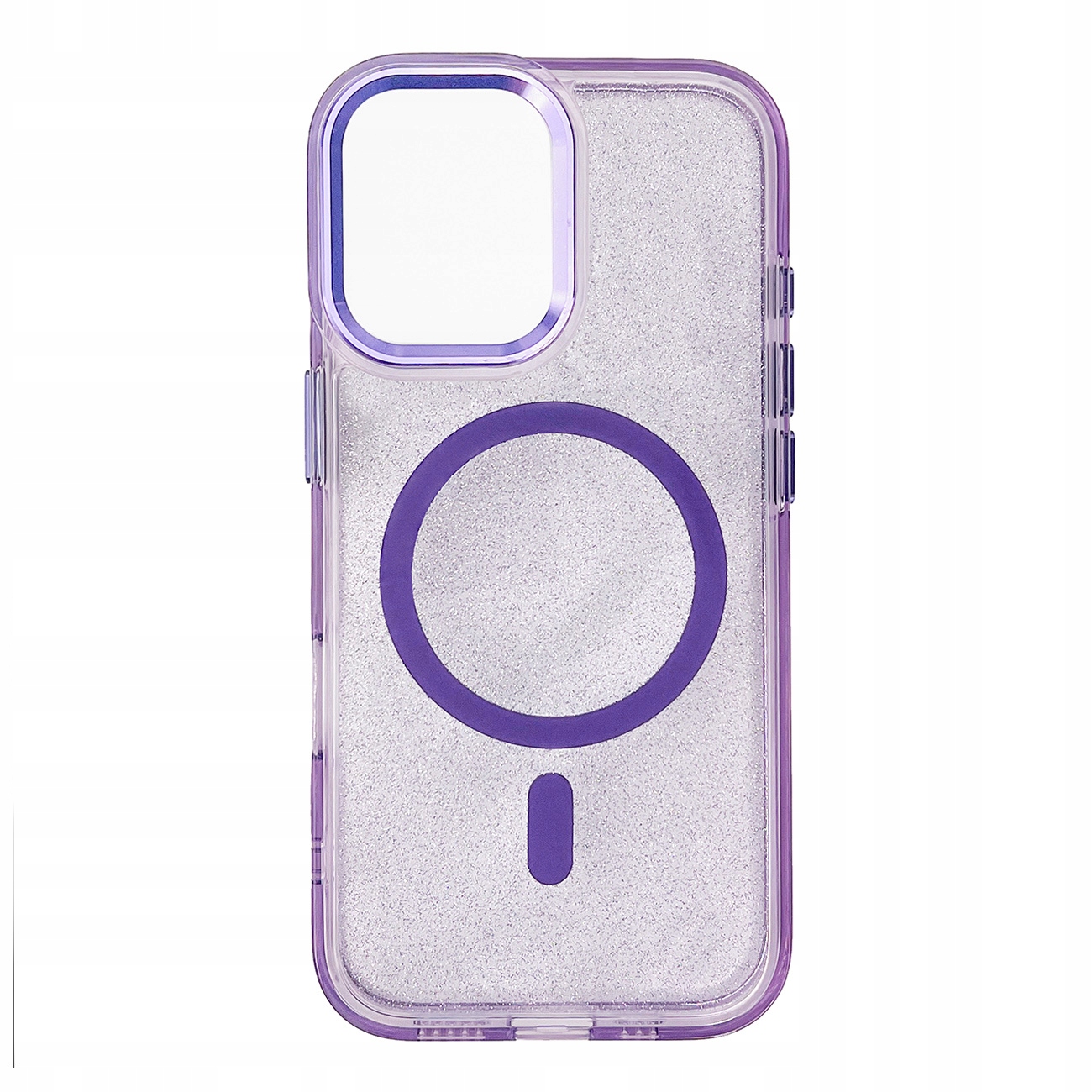 Etui Glitter Case MagSafe na iPhone 16 Plus fioletowe z brokatem Hurtel