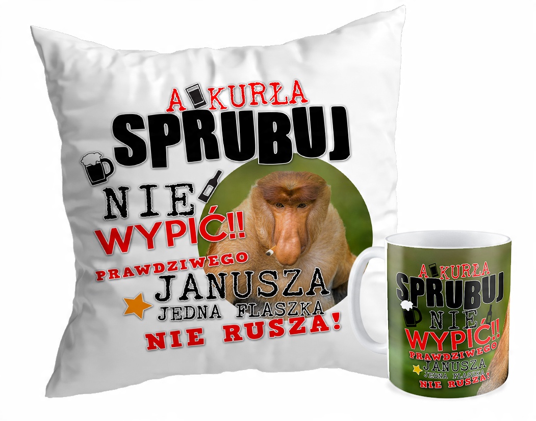 

Zestaw Podusza + Kubek prezent Janusz Nosacz