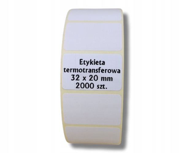 

Etykiety termotransferowe 32x20 mm białe