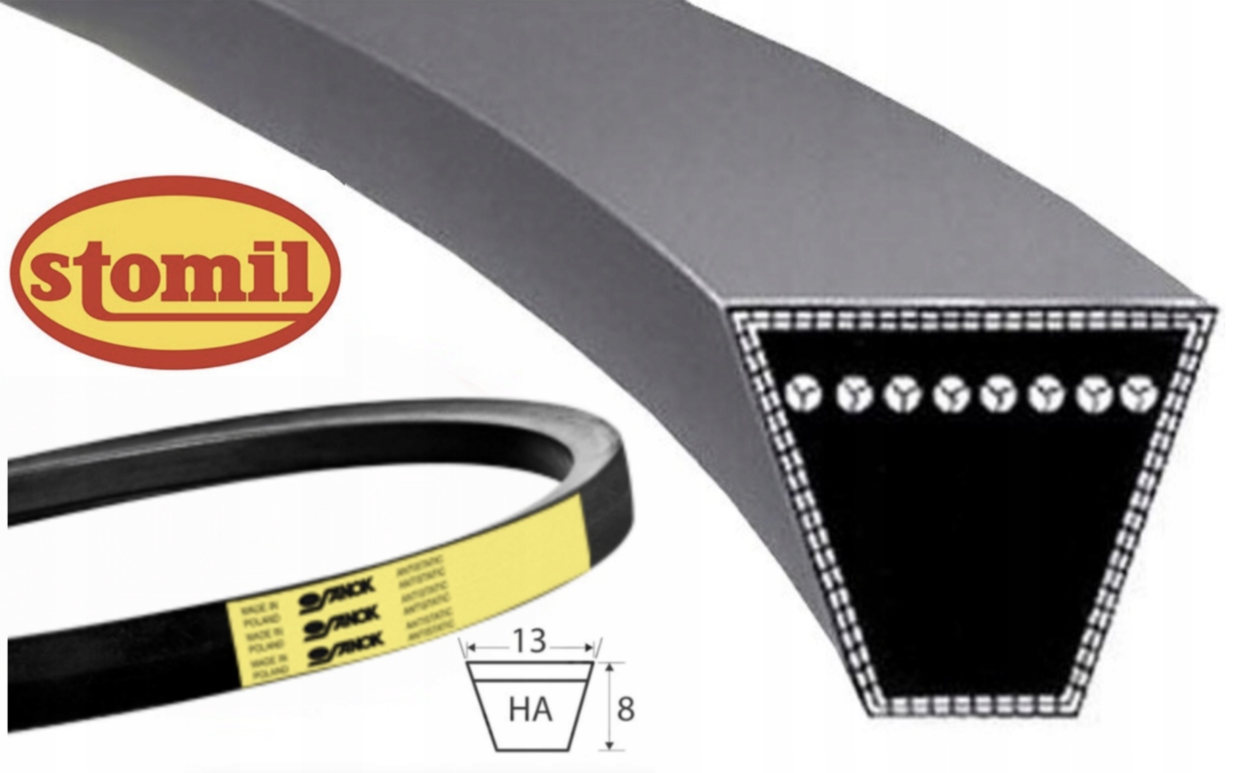 Pas klinowy A 850 Stomil Sanok Marka maszyny Bizon Case IH Claas DBautomotive Deutz-Fahr Fendt Ford JCB John Deere Lamborghini Landini Massey Ferguson MTZ Belarus New Holland Renault Same Ursus Zetor