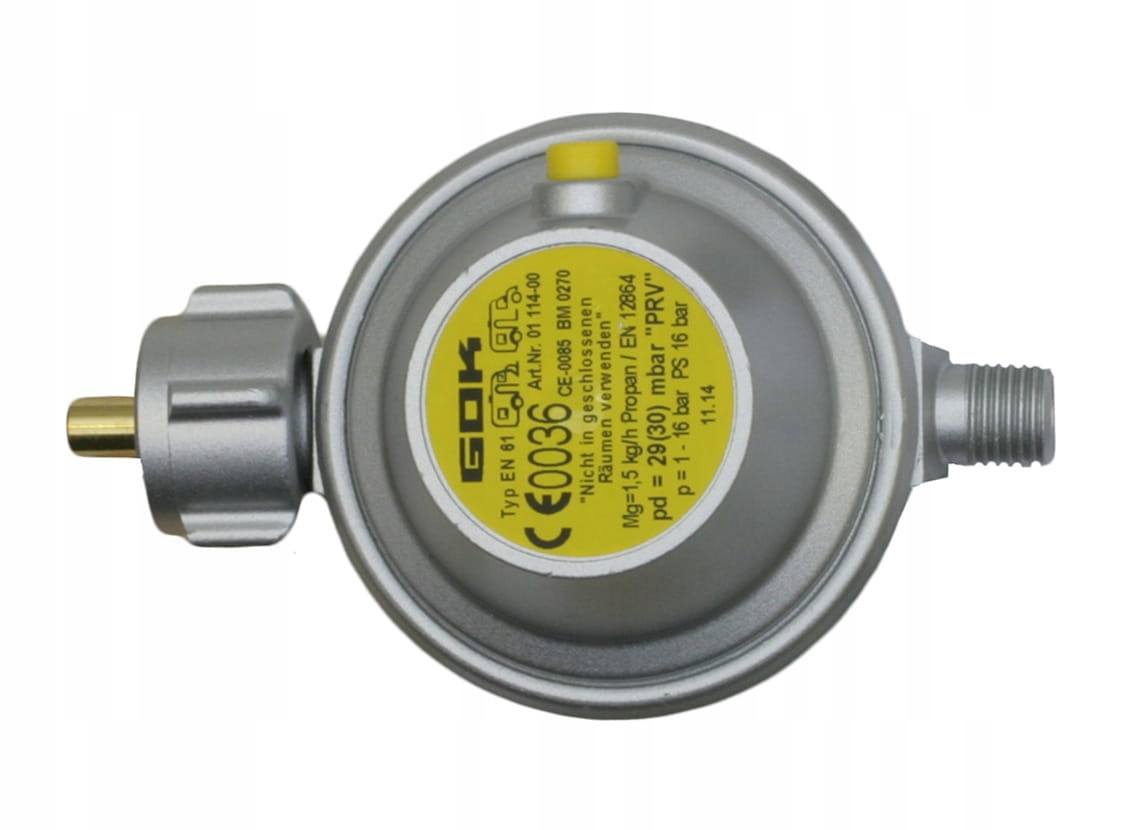 Reduktor gazu 30mBar z zaworem przyczepa kamper 2024r Numer katalogowy części 0111400