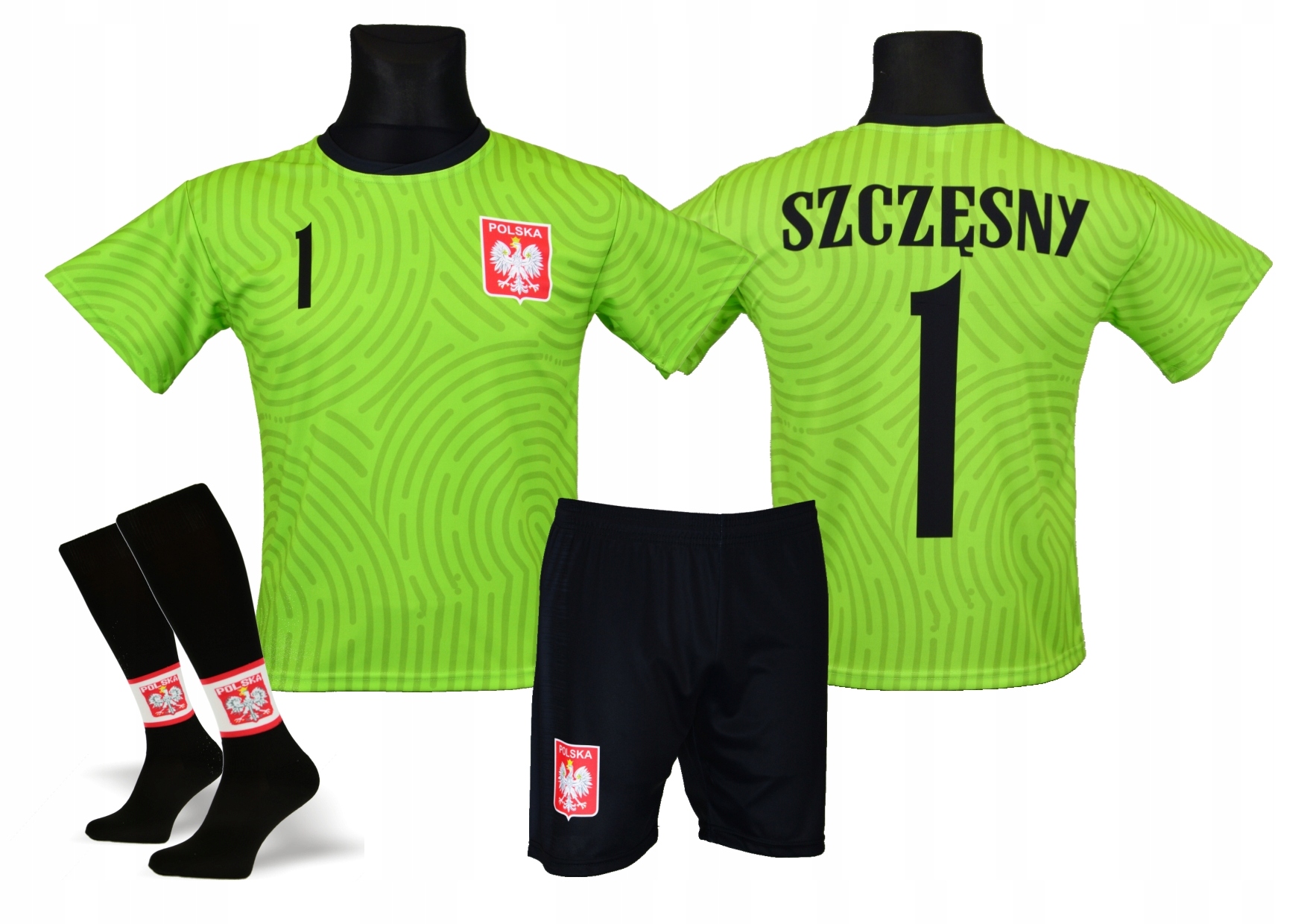

Szczęsny Polska strój piłkarski zielony+ getry 134