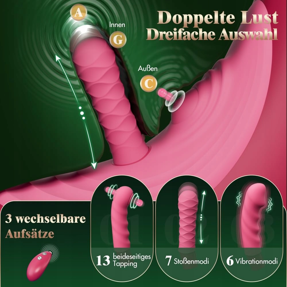 SEXMACHINE Bezprzewodowa Maszyna Z Dildo I Stymulatorem Klitorisu — miniatura 4