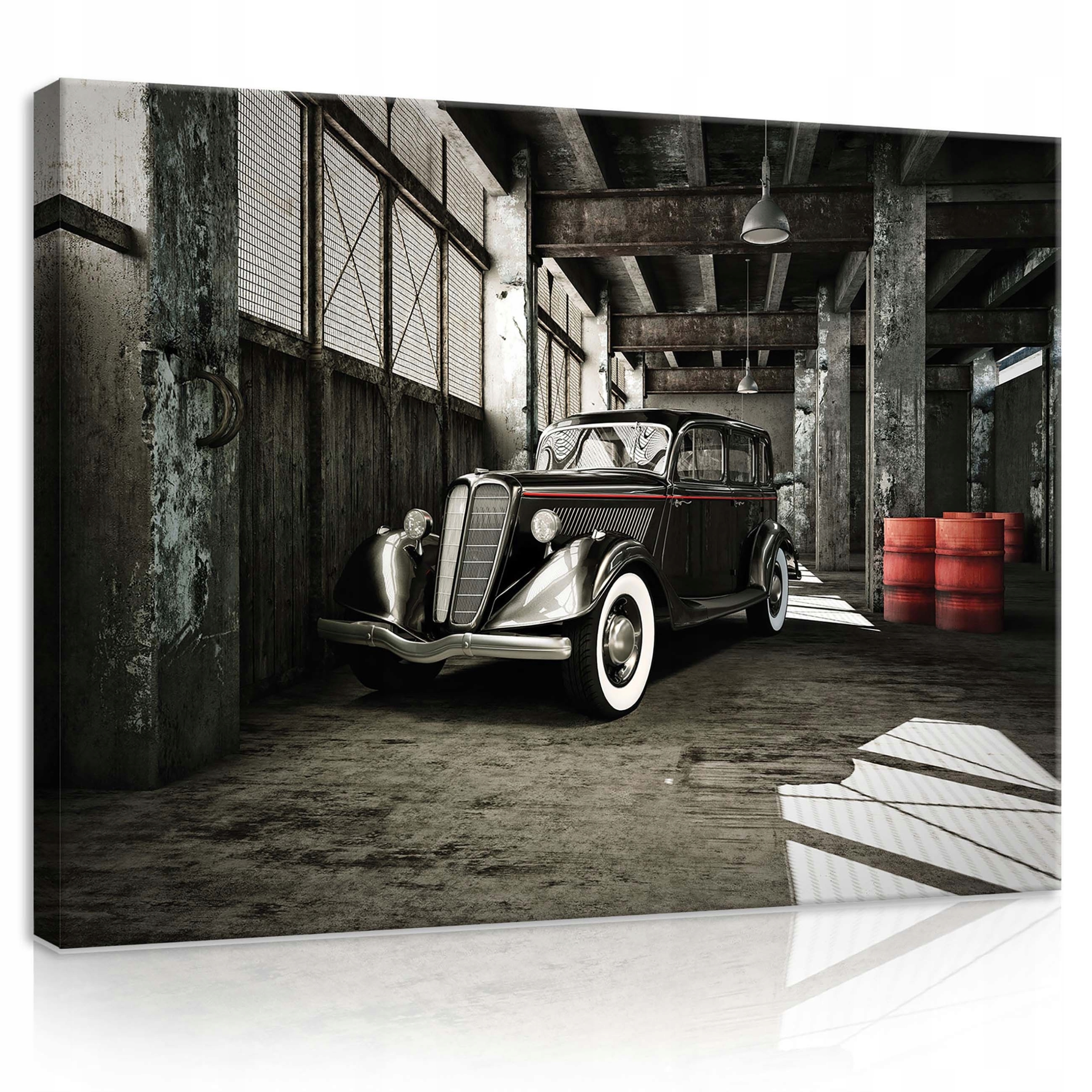 Obraz 80x60 Retro auto klasika industriální loft beton kov nostalgie