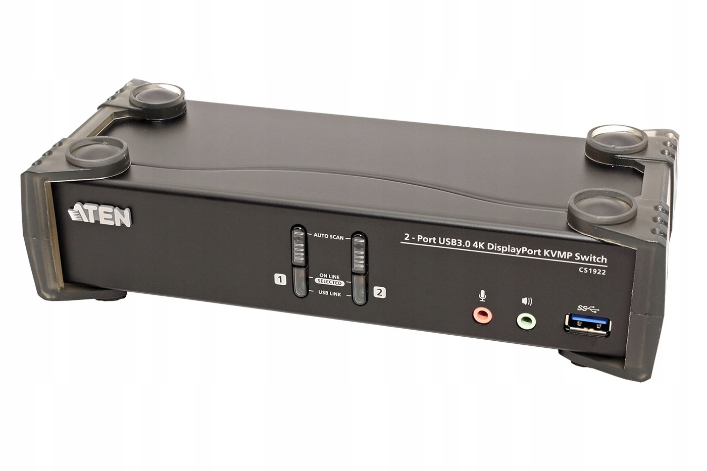Aten Kvm přepínač(USB kláv. a Myš,DP,Audio) 2:1,USB+USB 3.0 hub,4K(CS1922)