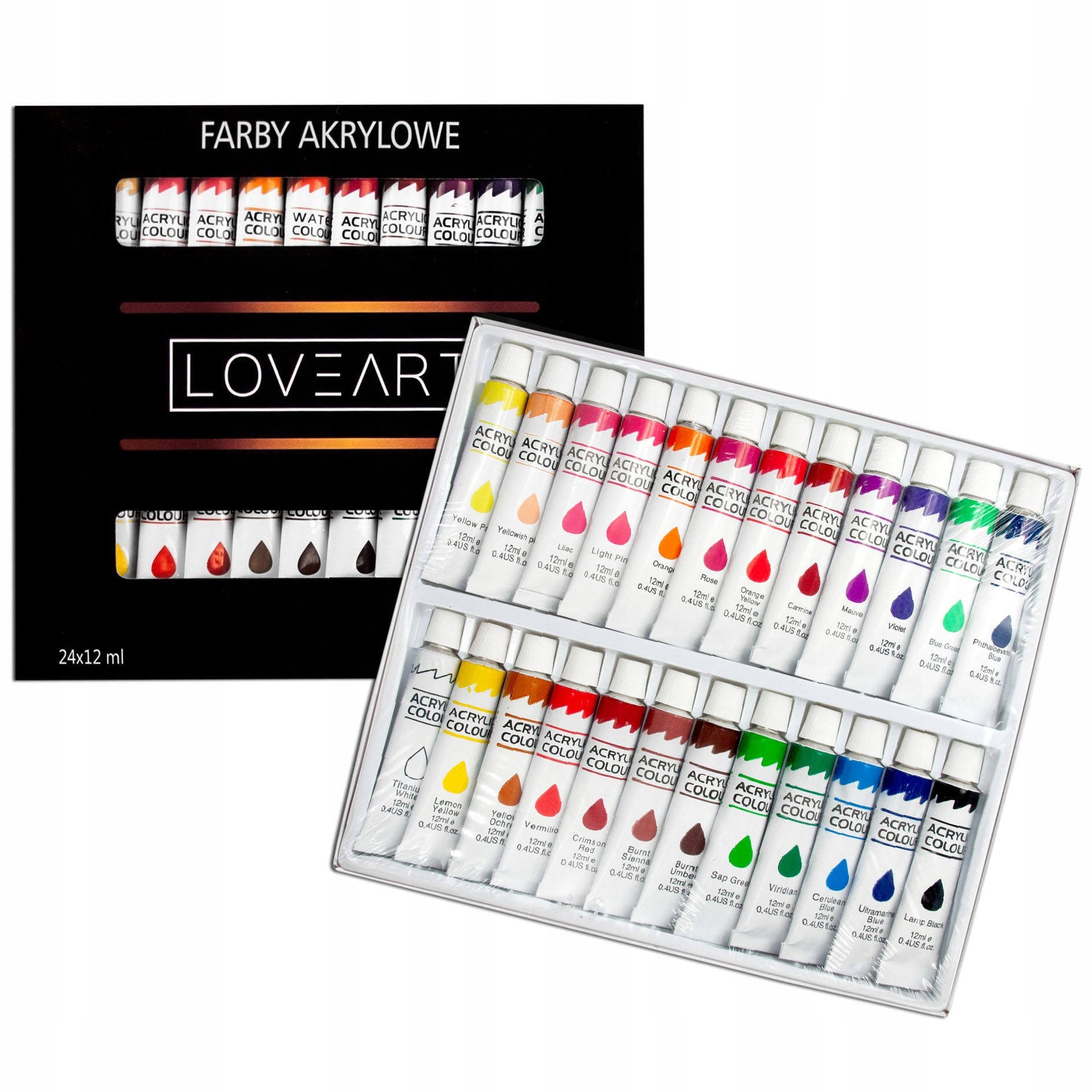 

Farby akrylowe 24x12ml Loveart Farba akrylowa
