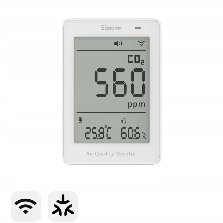 Sonoff SAWF-08P AirGuard WiFi Matter Snímač CO2 teploty vlhkosti
