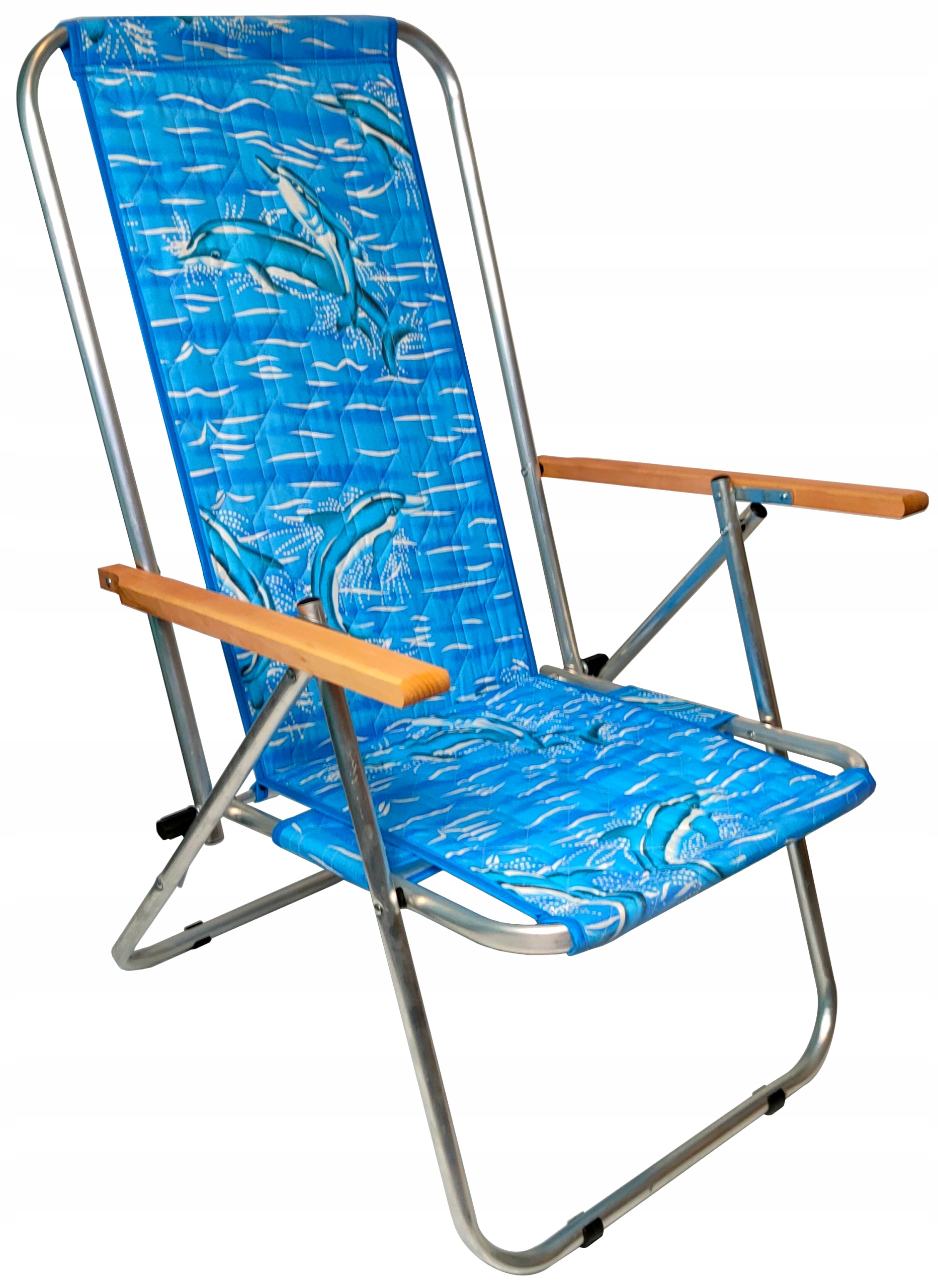Leżak Plażowy Ogrodowy 2-POZYCYJNY Składany Lekki Aluminium