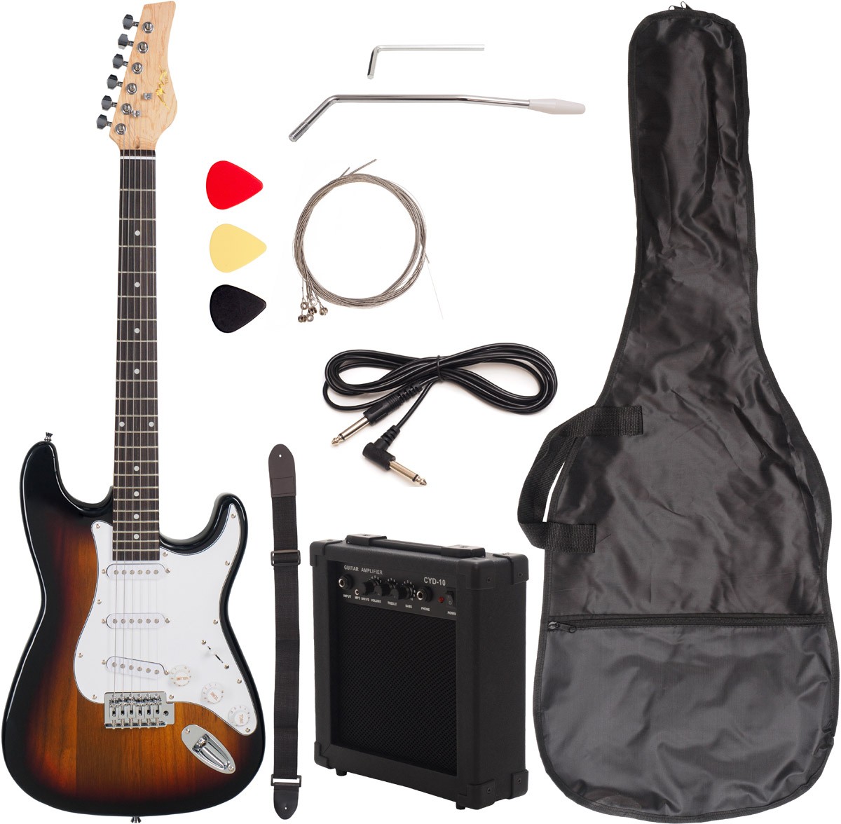 kpl gitara elektryczna Stratocaster M-tunes Piecyk