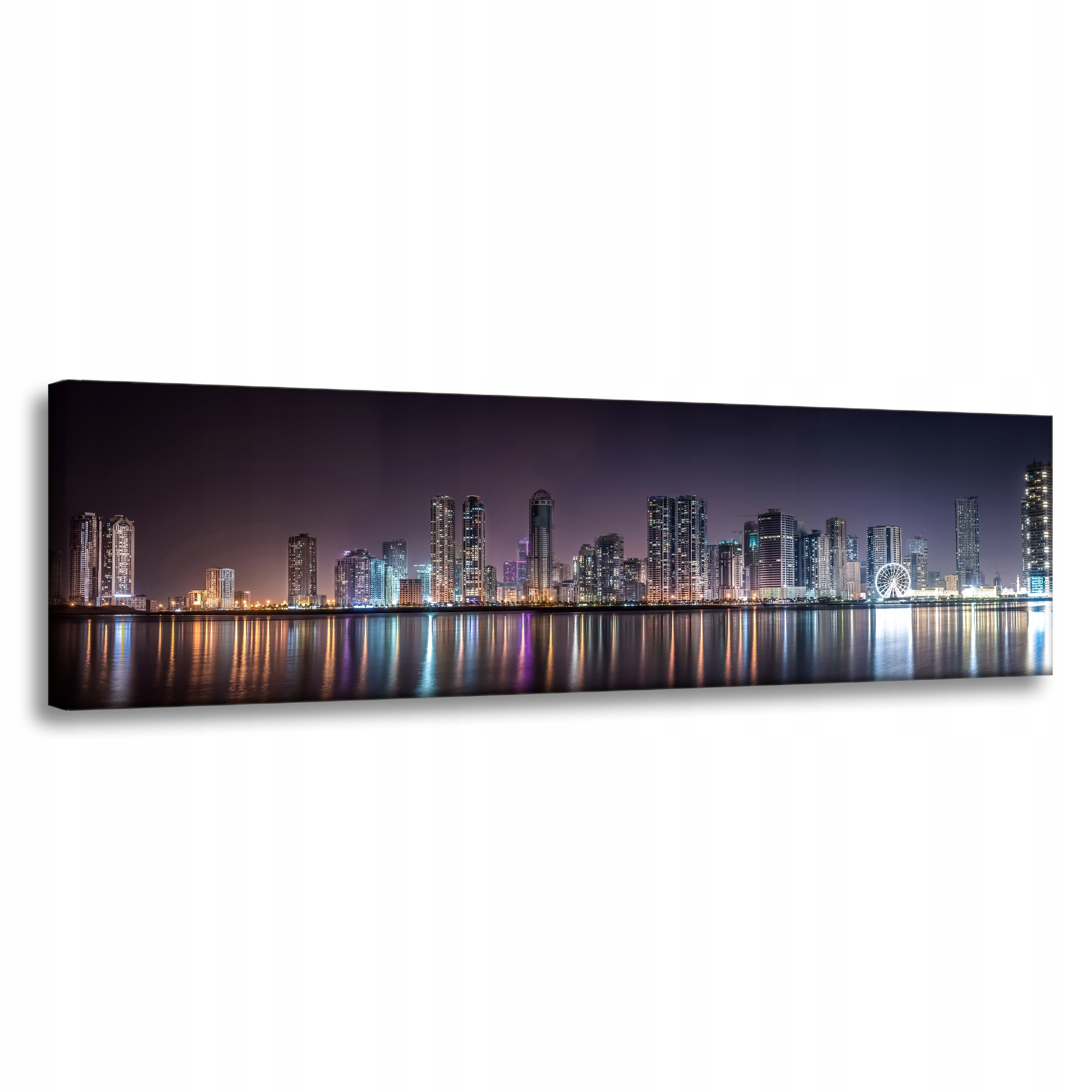 Obraz na plátně Architektura Město v noci panorama 135x45 cm