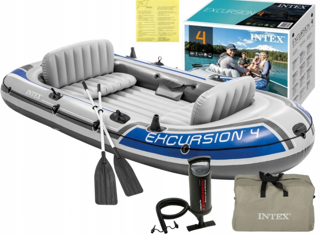 Ponton wędkarski Turystyczny Intex 68324 Excursion 4 Wiosła Pompka 400kg