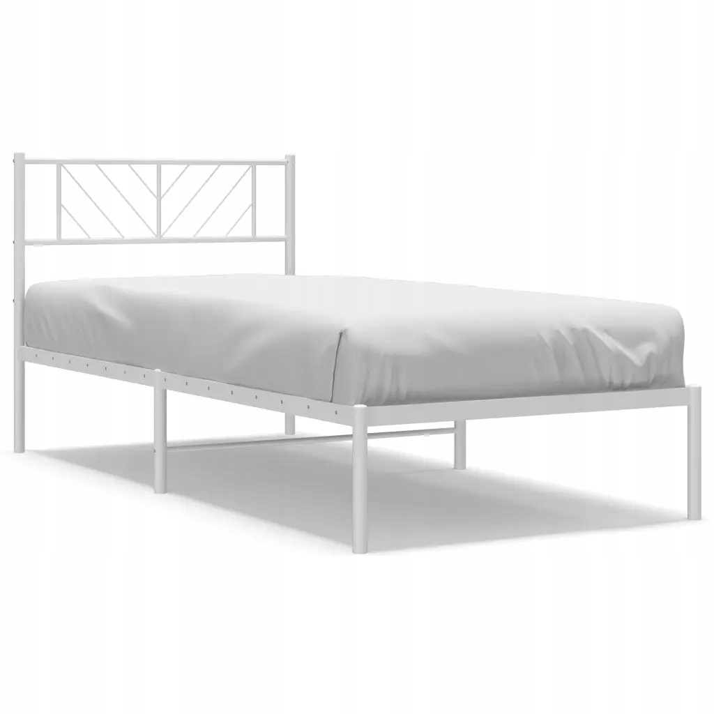 Klasický kovový Rám Postele, bílá barva, 207 x 95 x 90 cm, výška 26 cm