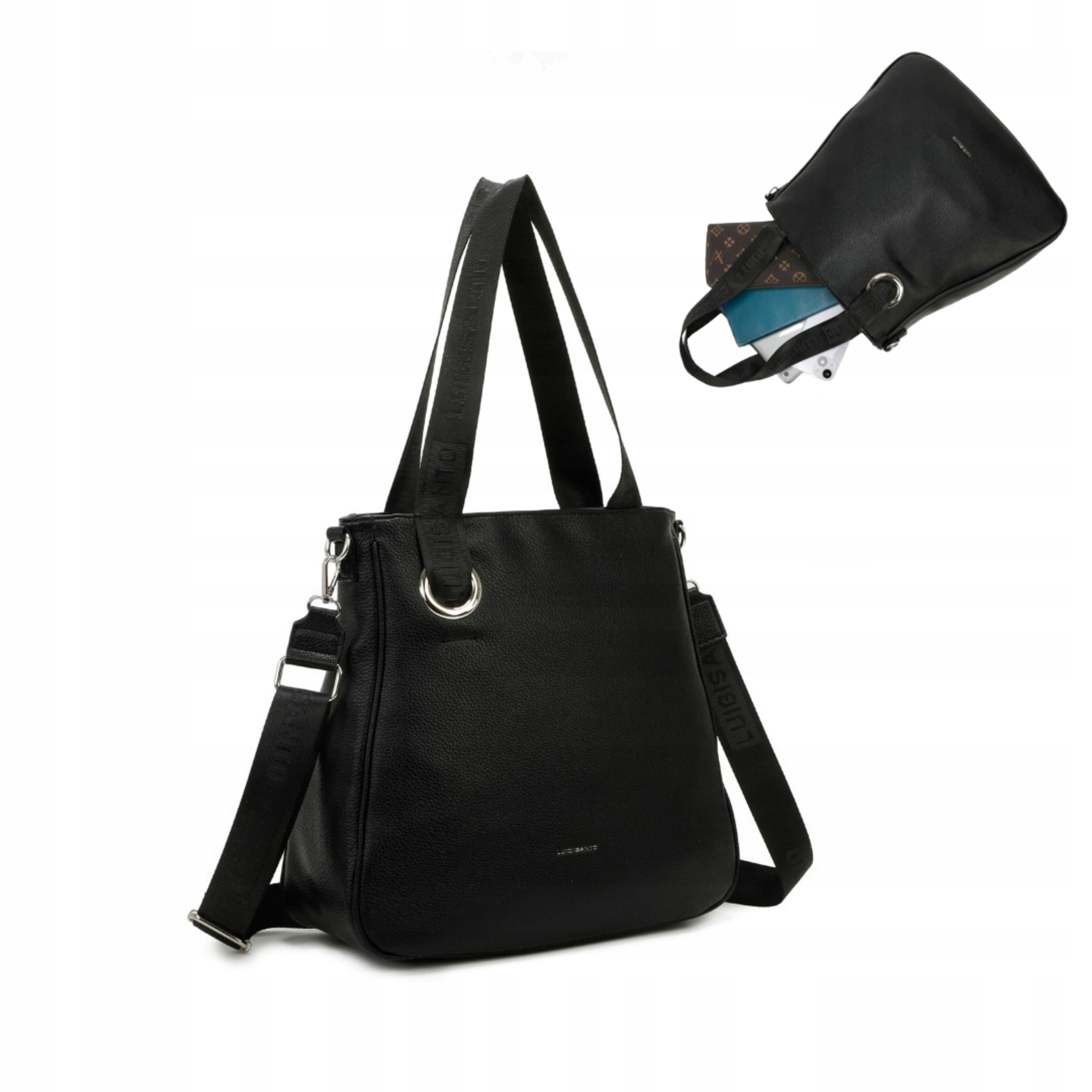 Dámská kabelka Shopper Černá Městská Elegantní Eko Kůže Taška