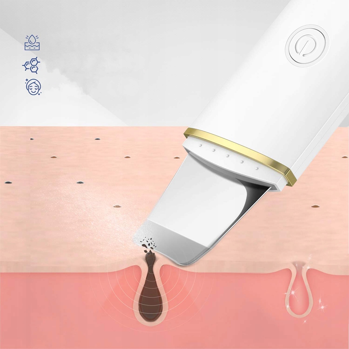 SKUTECZNY Peeling Kawitacyjny do Twarzy Ultradźwiękowy +Stacja Ładująca Waga 114 g