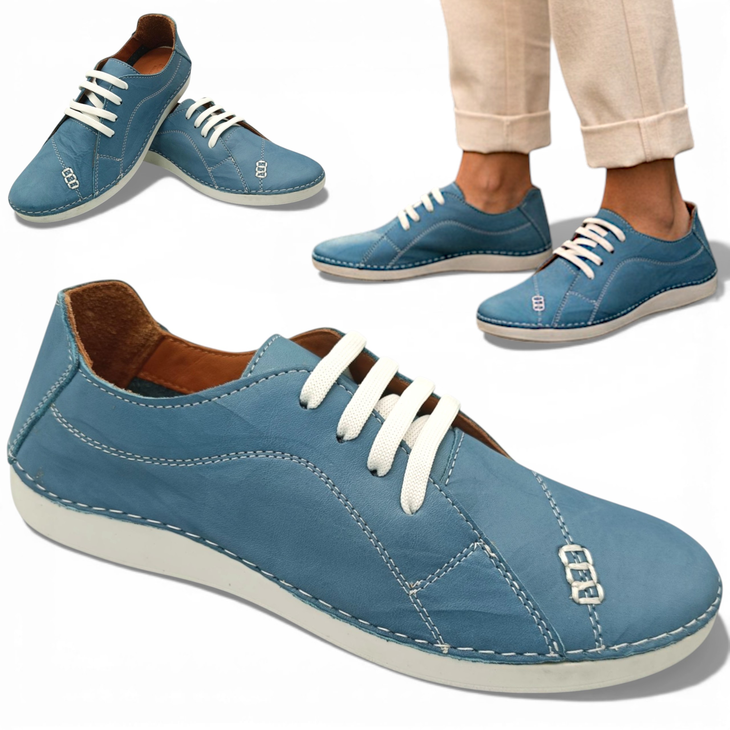 Dámské polobotky Kožené 37 Lehké šněrovací tenisky Loretta Vitale