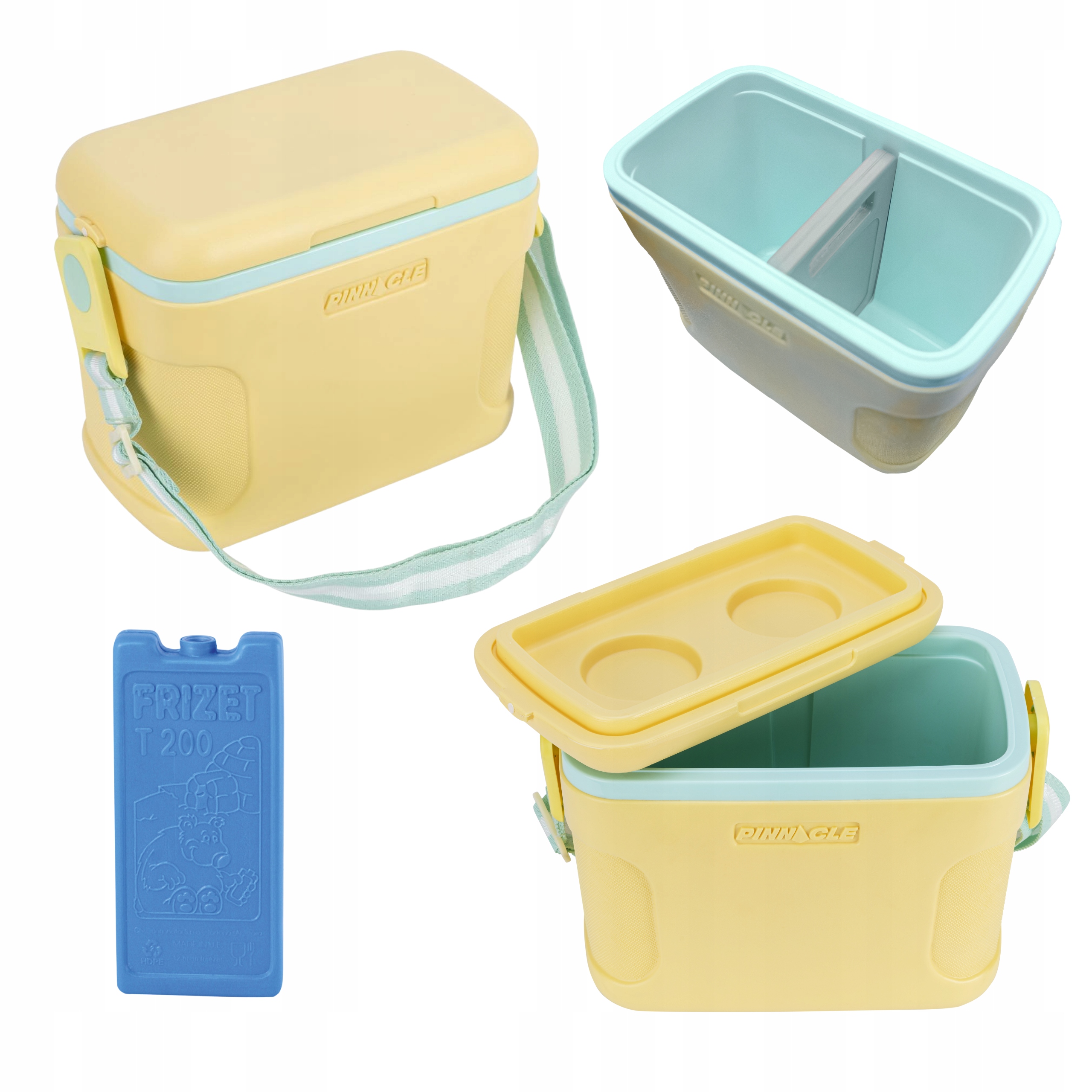 Turistická lednička přes rameno žlutá Pinnacle s páskem 8L chladicí vložky