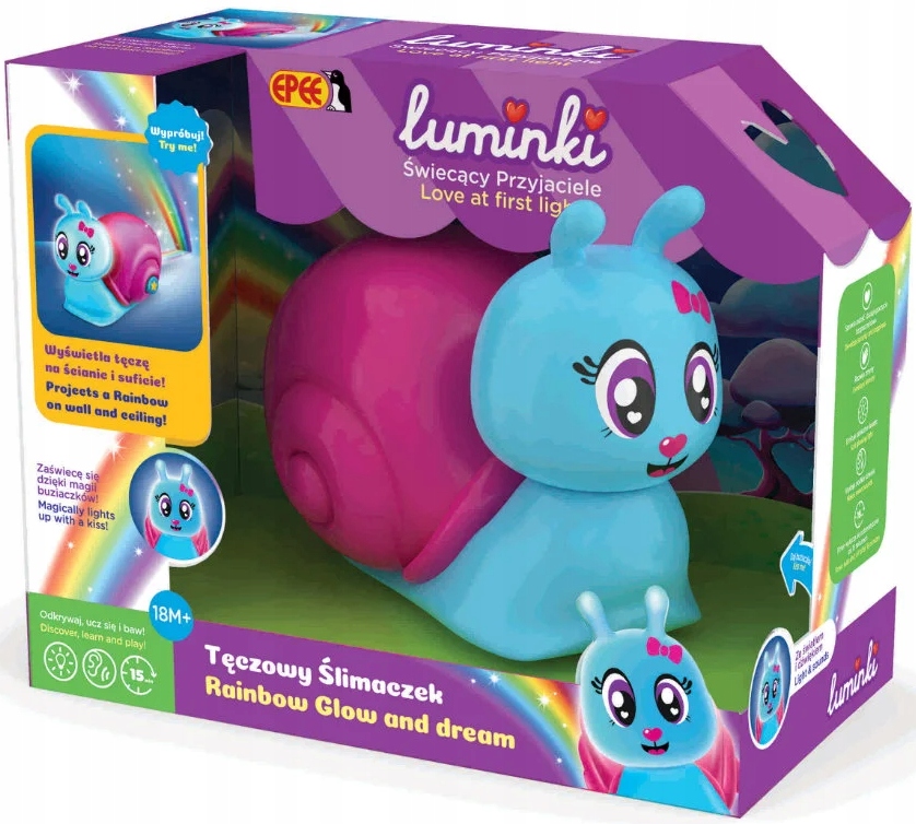 

Luminki Tęczowy Ślimaczek Projektor Światło Dzwięk