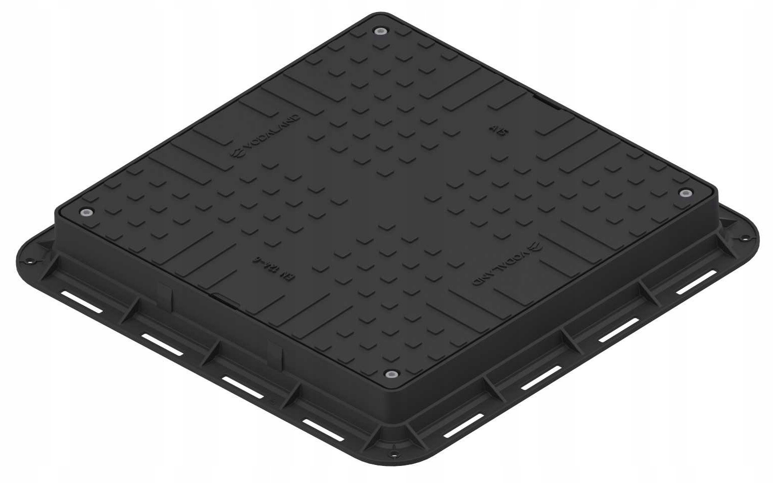 Kryt Zahradního Poklopu Plastový Čtvercový Pp 700x700 A15 černý